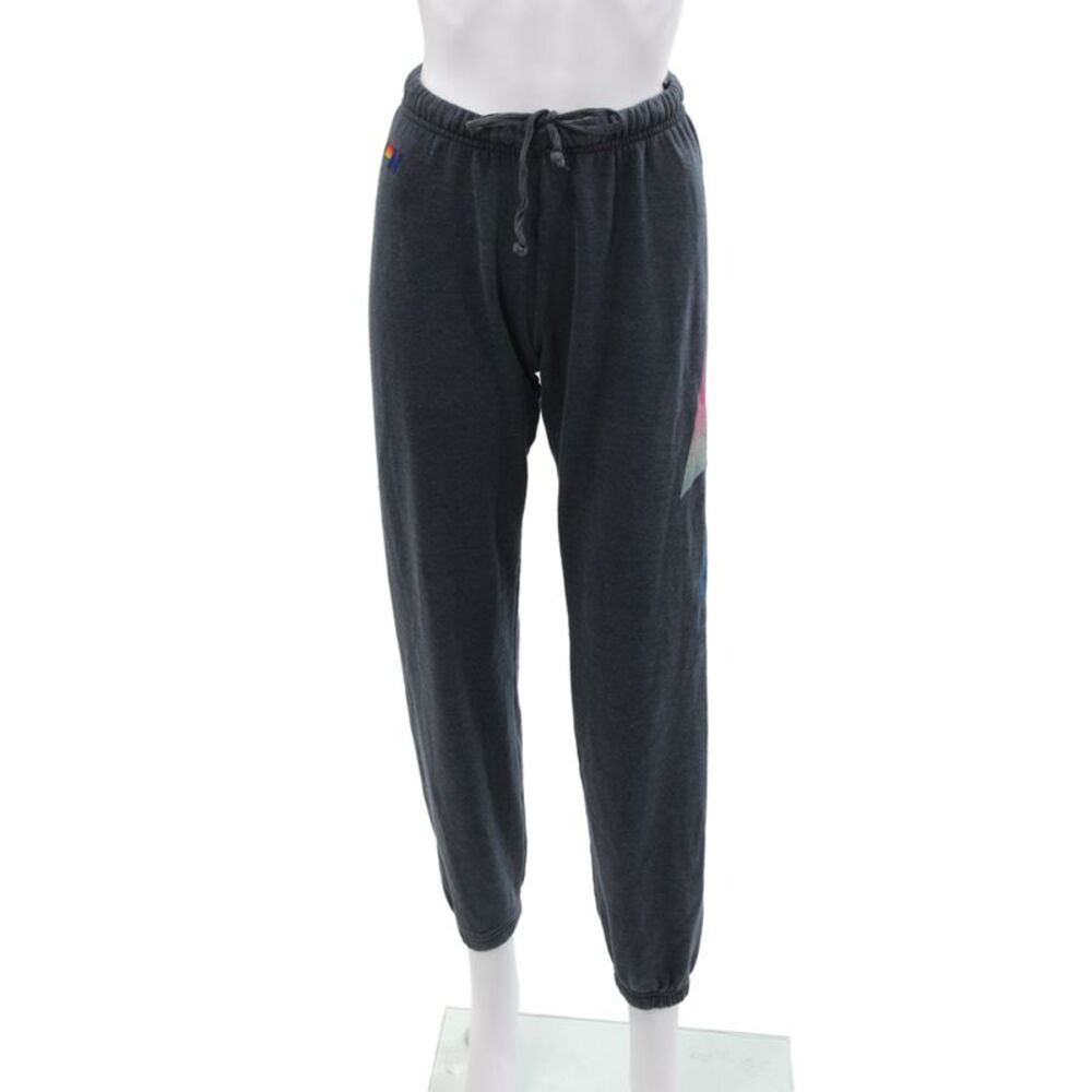 Aviator Nation Unisex Dark Gray Colorful Graphic Sweatpants Drawstring Size S